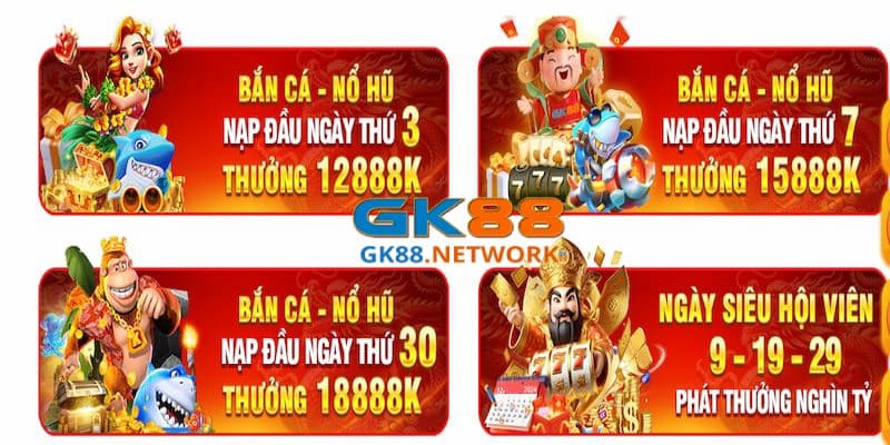 Khuyến mãi khi nạp tiền GK88 rất hấp dẫn