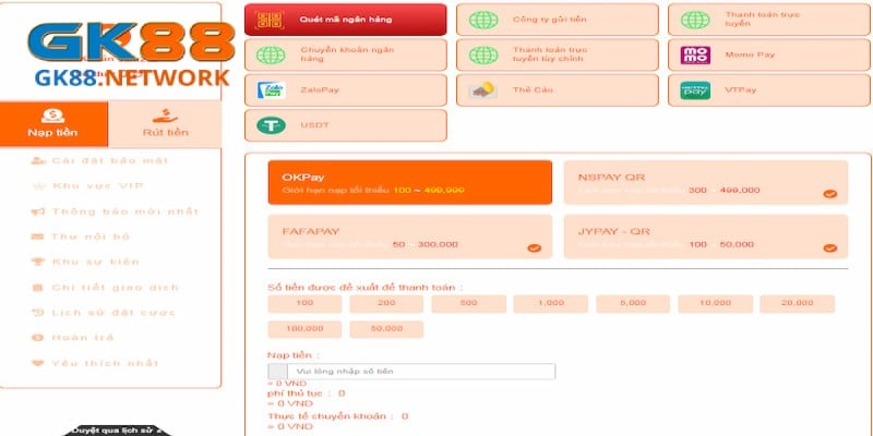 Nạp vốn trên điểm chơi qua quét mã